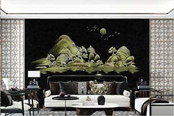 乐山森佰汇航空纤维墙咔（湖光山色）